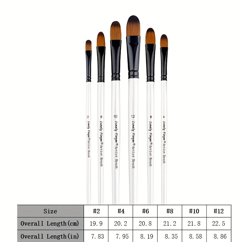 6pcs Artist Paint Brushes Set Artist Paintbrushes For Acrylic Oil Watercolor Acrylic Painting For Body Face Rock Canvas