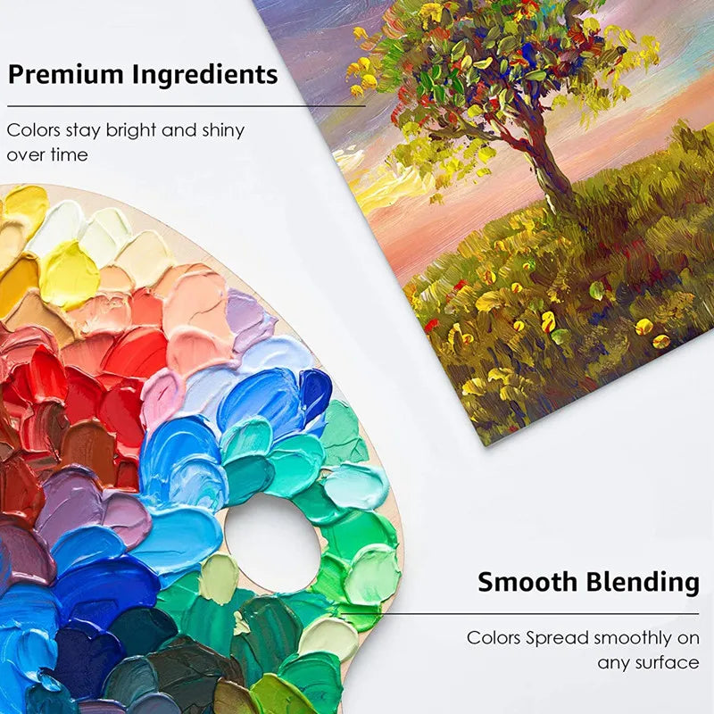 Professional Acrylic Paint Set 12/24 Colors 12ml/Tube Fabric Paint Waterproof Pigment Painting Set With Brush&Palette