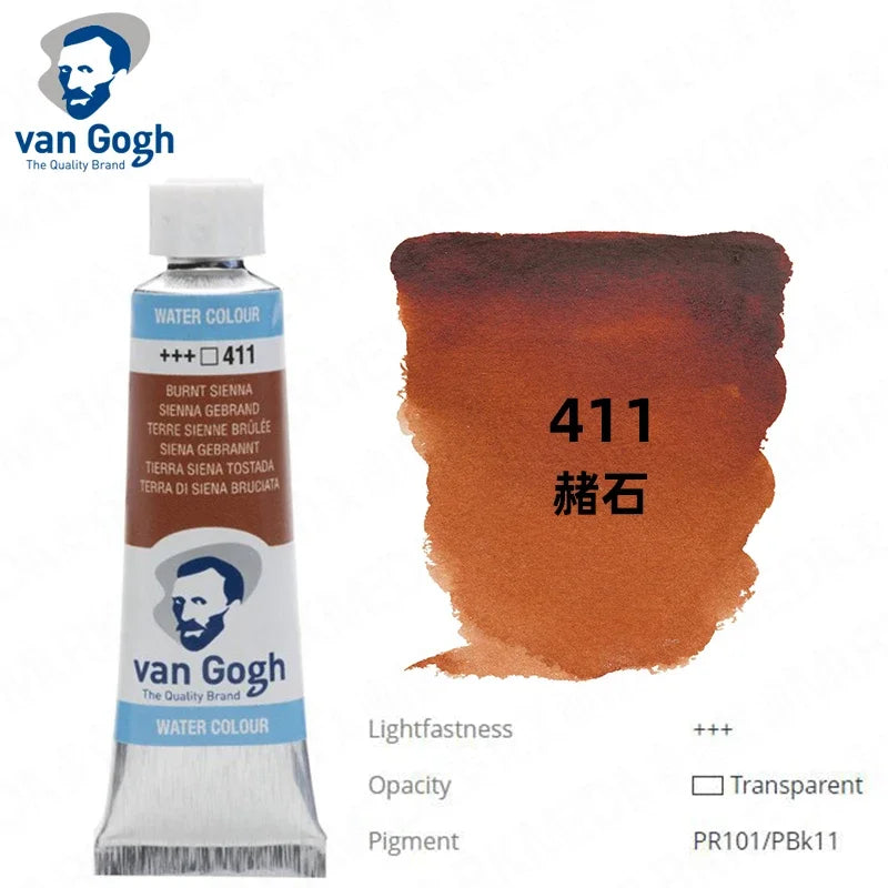 Talens Van Gogh Watercolor Paint,10ml Tube Artist Level Brilliant Transparent Intense Colors highest degree of lightfastness +++