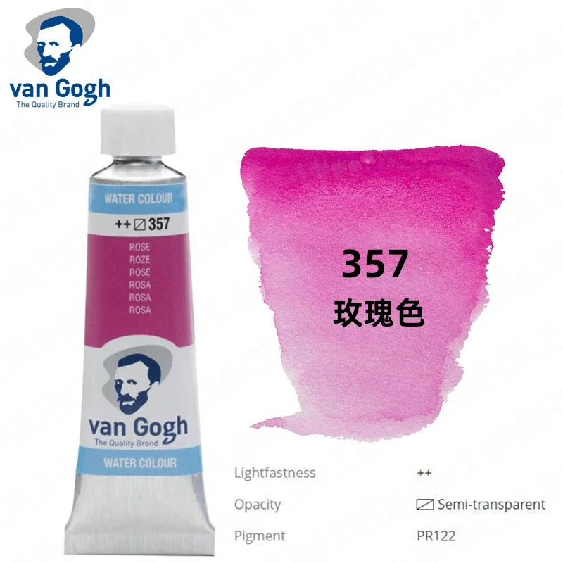 Talens Van Gogh Watercolor Paint,10ml Tube Artist Level Brilliant Transparent Intense Colors highest degree of lightfastness +++