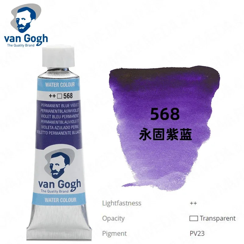 Talens Van Gogh Watercolor Paint,10ml Tube Artist Level Brilliant Transparent Intense Colors highest degree of lightfastness +++