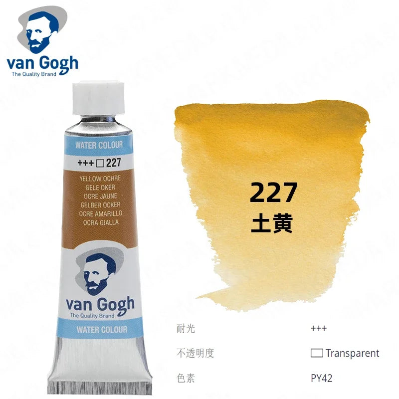 Talens Van Gogh Watercolor Paint,10ml Tube Artist Level Brilliant Transparent Intense Colors highest degree of lightfastness +++