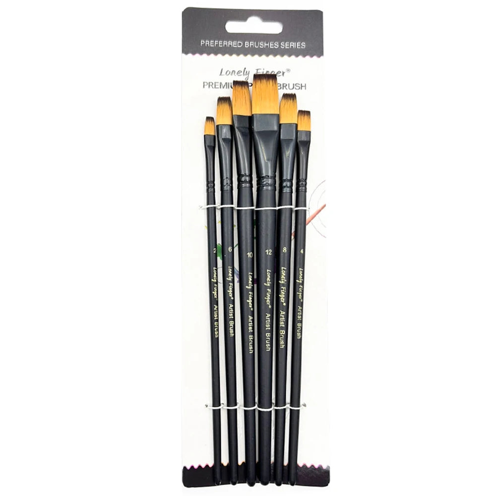 6pcs Artist Paint Brushes Set Artist Paintbrushes For Acrylic Oil Watercolor Acrylic Painting For Body Face Rock Canvas