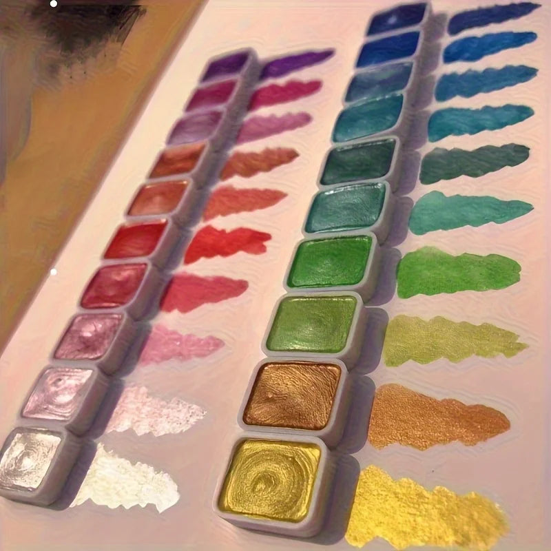 20 colors/box Pearlescent pure color watercolor paint set for sketching painting writing nail wrapping art creation art supplies