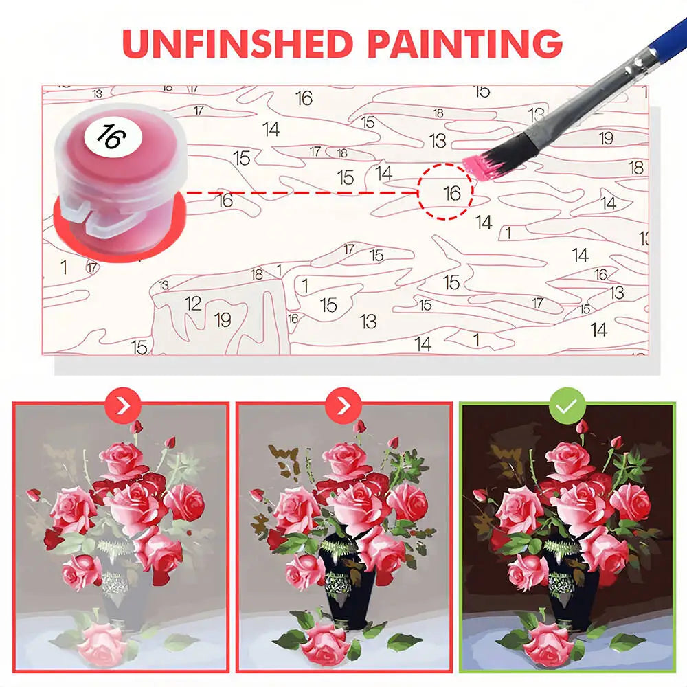 DIY Paint By Number Adult Kit Window Flower Digital Oil Painting Landscape Seaside Drawing On Canvas Wall Decor Living Room Gift