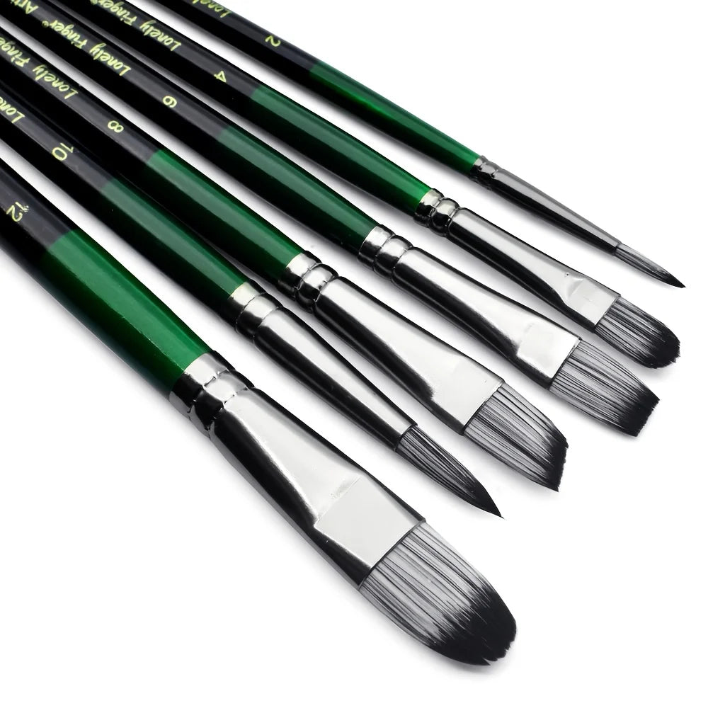 6pcs Artist Paint Brushes Set Artist Paintbrushes For Acrylic Oil Watercolor Acrylic Painting For Body Face Rock Canvas