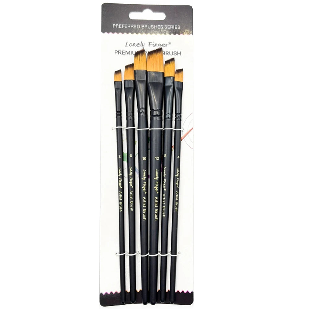 6pcs Artist Paint Brushes Set Artist Paintbrushes For Acrylic Oil Watercolor Acrylic Painting For Body Face Rock Canvas