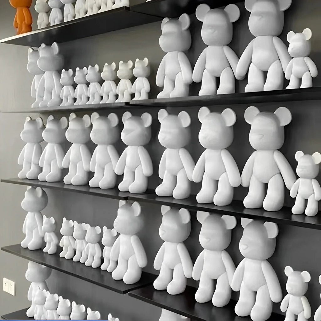 DIY Fluid Bear Sculpture Handmade Bearbrick Doll Ornaments Violent Bear Graffiti Painting Parent-child Toy Gift Home Decoration