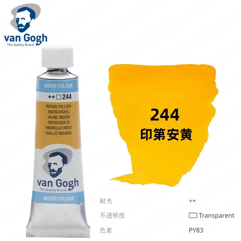 Talens Van Gogh Watercolor Paint,10ml Tube Artist Level Brilliant Transparent Intense Colors highest degree of lightfastness +++