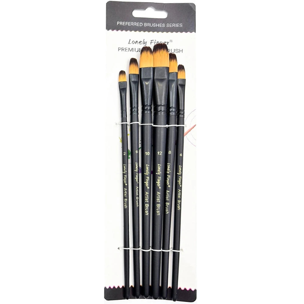 6pcs Artist Paint Brushes Set Artist Paintbrushes For Acrylic Oil Watercolor Acrylic Painting For Body Face Rock Canvas