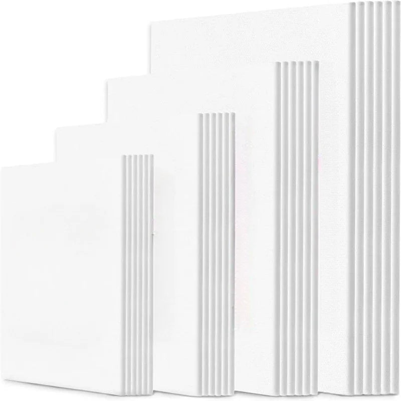 6pcs Canvas Board For Painting Cotton Blank Primed White Suitable For Gouache Watercolor Acrylic Oil Painting Art Supplies 3mm