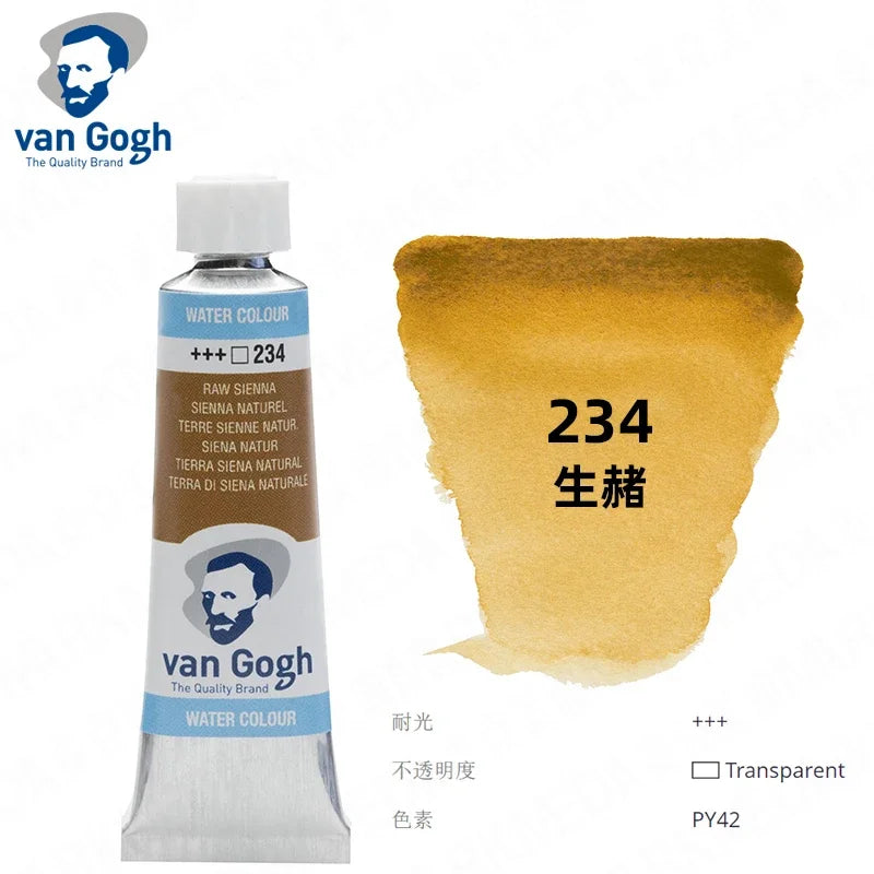 Talens Van Gogh Watercolor Paint,10ml Tube Artist Level Brilliant Transparent Intense Colors highest degree of lightfastness +++
