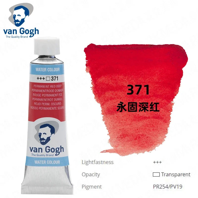Talens Van Gogh Watercolor Paint,10ml Tube Artist Level Brilliant Transparent Intense Colors highest degree of lightfastness +++