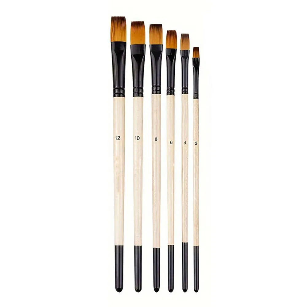 6pcs Artist Paint Brushes Set Artist Paintbrushes For Acrylic Oil Watercolor Acrylic Painting For Body Face Rock Canvas