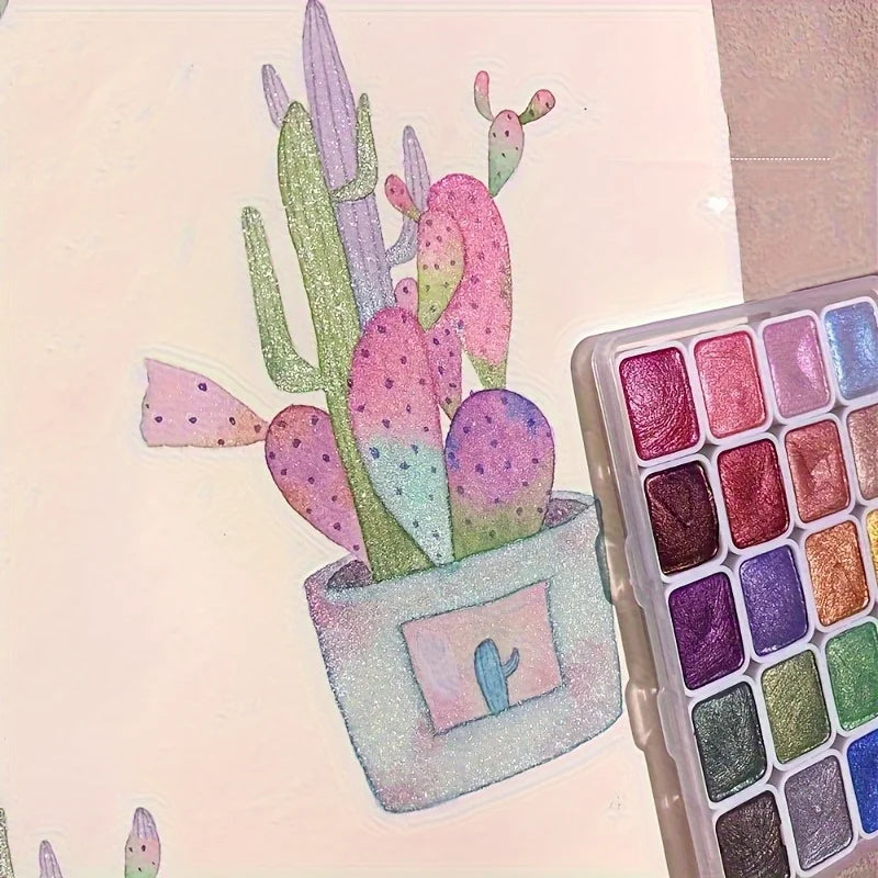 20 colors/box Pearlescent pure color watercolor paint set for sketching painting writing nail wrapping art creation art supplies