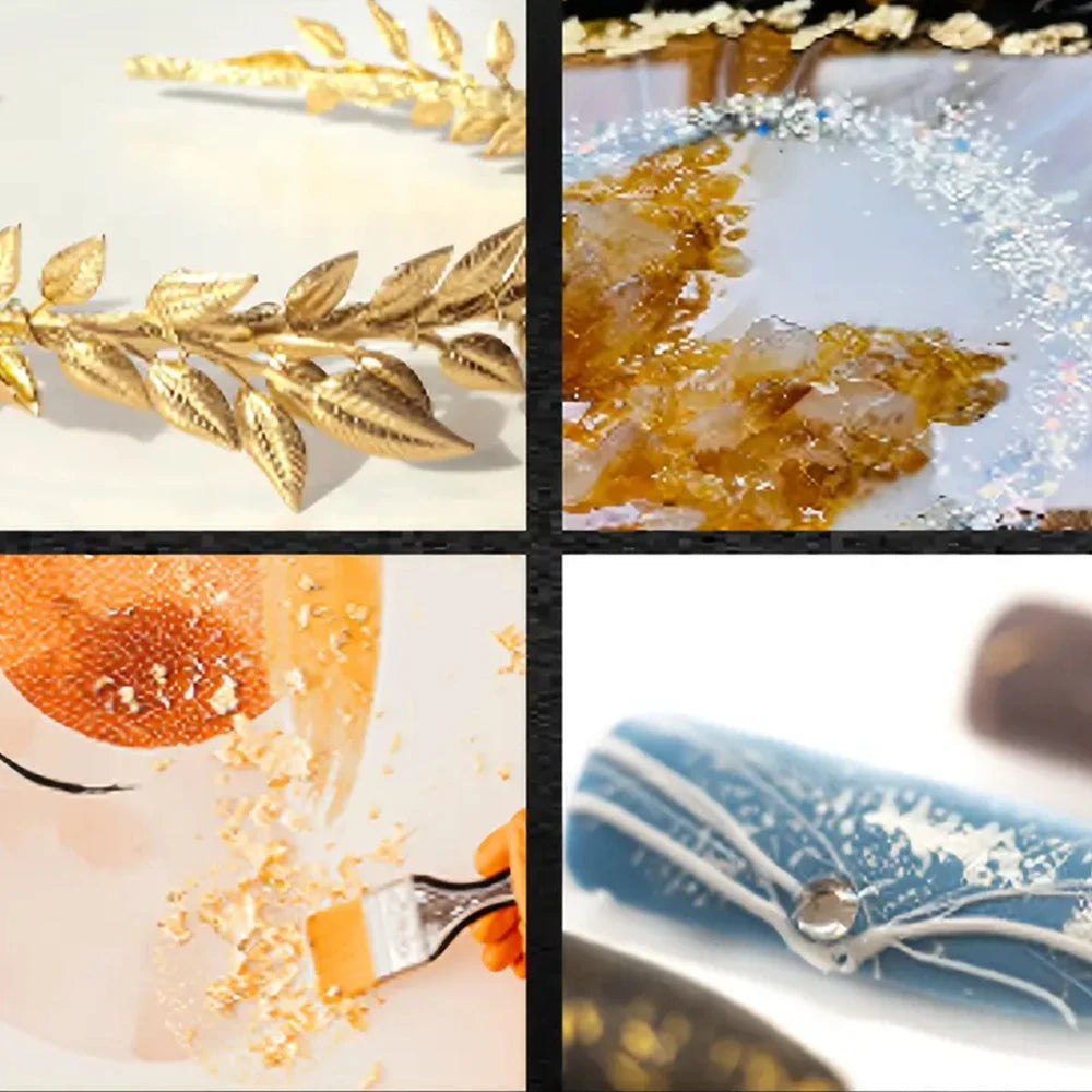 100ml/200ml Golden Leaf Gilding Adhesive Kit - Water-Based Epoxy Resin Glue for Metal Foil, Crafts & Jewelry Making on Wood, Gla