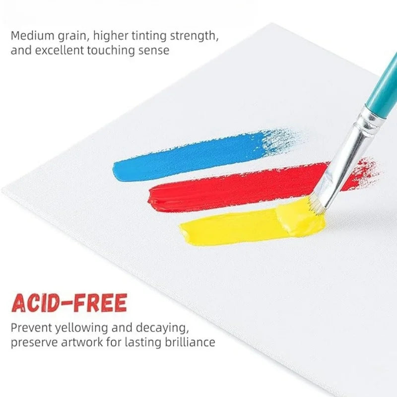 6pcs Canvas Board For Painting Cotton Blank Primed White Suitable For Gouache Watercolor Acrylic Oil Painting Art Supplies 3mm