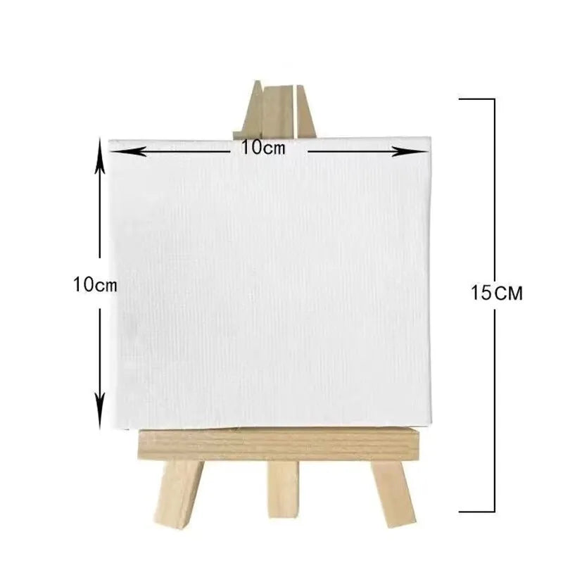 2 Sets Mini Canvas Panel Wooden Easel Sketch Pad Settings For Painting Crafts Drawing Decoration Gift Art Supplies