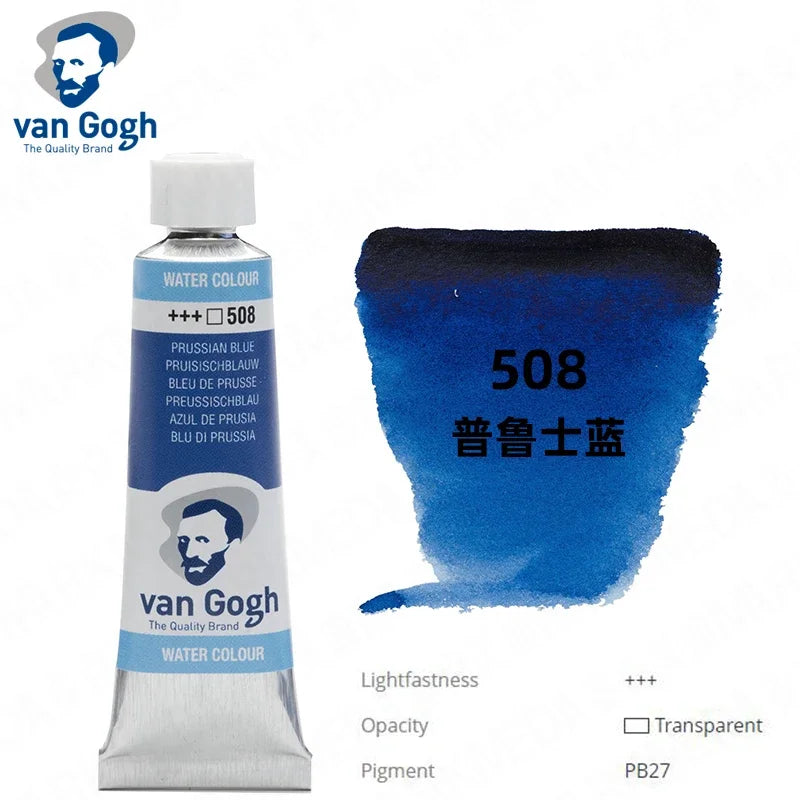 Talens Van Gogh Watercolor Paint,10ml Tube Artist Level Brilliant Transparent Intense Colors highest degree of lightfastness +++