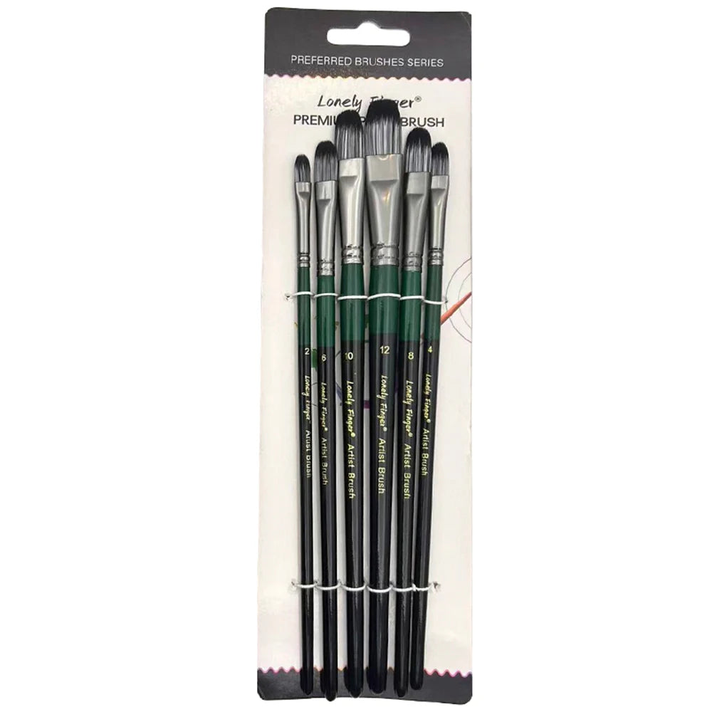 6pcs Artist Paint Brushes Set Artist Paintbrushes For Acrylic Oil Watercolor Acrylic Painting For Body Face Rock Canvas