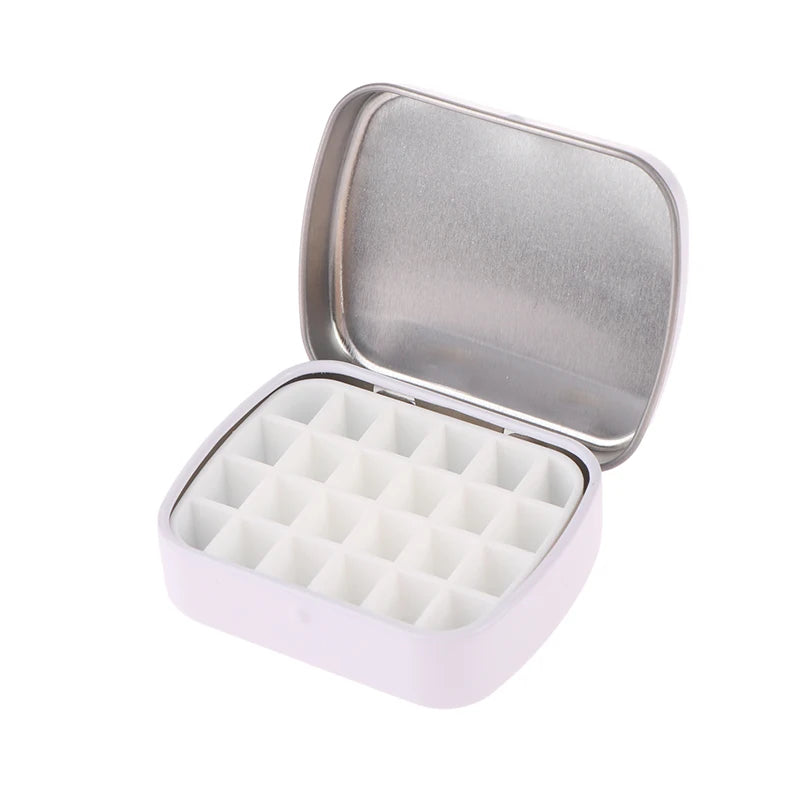 Portable Empty Watercolor Tin Box 12/24 Grids Mini Watercolor Paint Palette Travel Painting Paint Tray Art Supplies