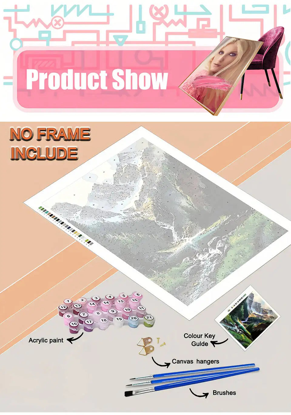 DIY Paint By Number Adult Kit Window Flower Digital Oil Painting Landscape Seaside Drawing On Canvas Wall Decor Living Room Gift