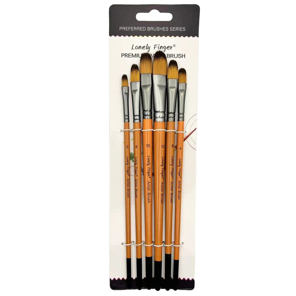 6pcs Artist Paint Brushes Set Artist Paintbrushes For Acrylic Oil Watercolor Acrylic Painting For Body Face Rock Canvas