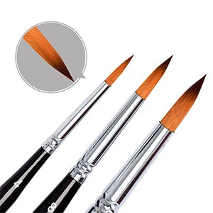 Travel Watercolor Brushes, Round Extra Long Synthetic Sable Pocket Paint Brushes with Protective Case Handle