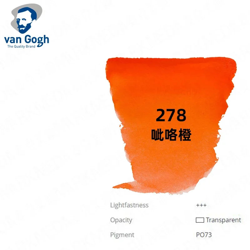 Talens Van Gogh Watercolor Paint,10ml Tube Artist Level Brilliant Transparent Intense Colors highest degree of lightfastness +++