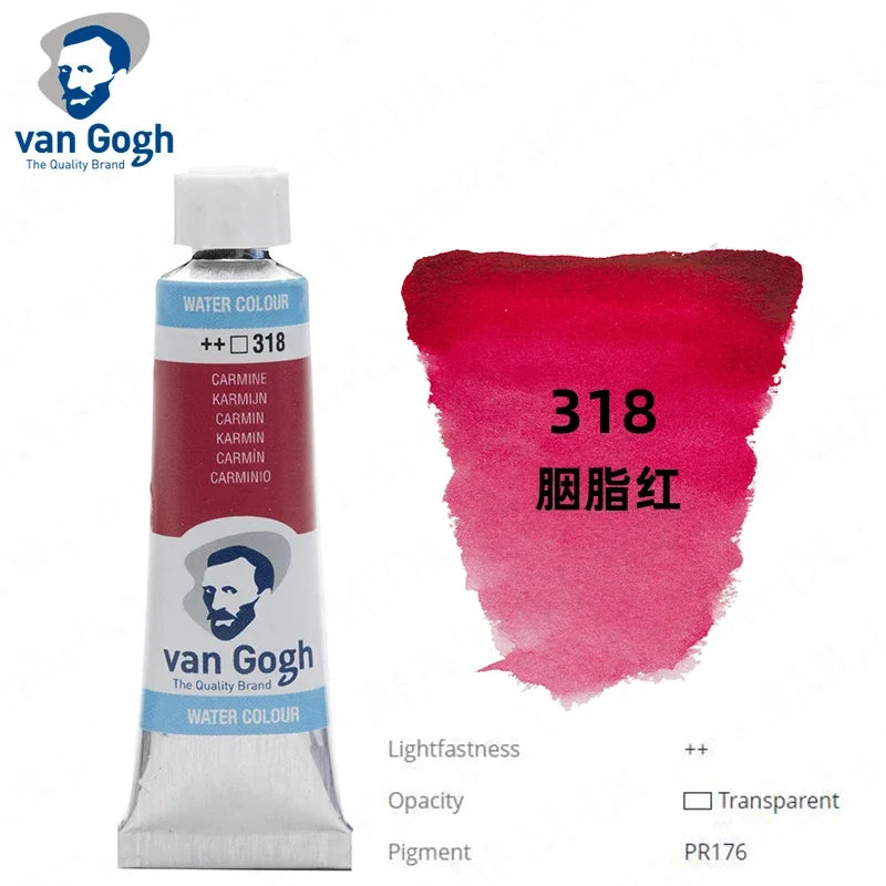 Talens Van Gogh Watercolor Paint,10ml Tube Artist Level Brilliant Transparent Intense Colors highest degree of lightfastness +++