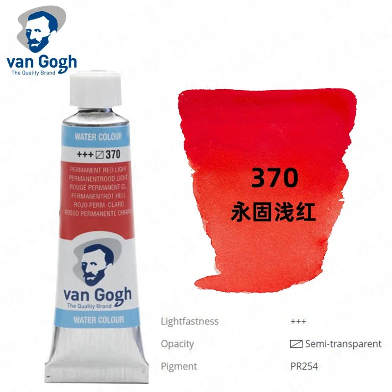 Talens Van Gogh Watercolor Paint,10ml Tube Artist Level Brilliant Transparent Intense Colors highest degree of lightfastness +++