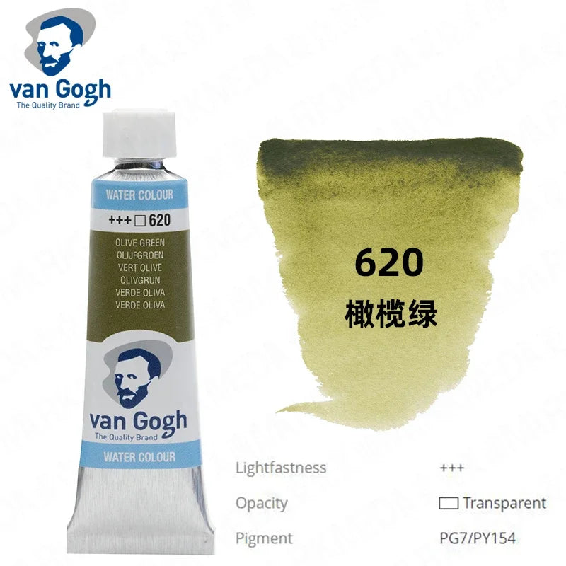 Talens Van Gogh Watercolor Paint,10ml Tube Artist Level Brilliant Transparent Intense Colors highest degree of lightfastness +++