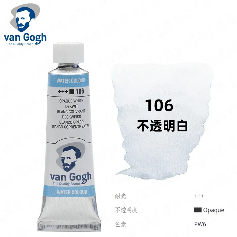 Talens Van Gogh Watercolor Paint,10ml Tube Artist Level Brilliant Transparent Intense Colors highest degree of lightfastness +++