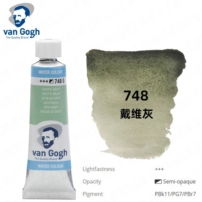 Talens Van Gogh Watercolor Paint,10ml Tube Artist Level Brilliant Transparent Intense Colors highest degree of lightfastness +++