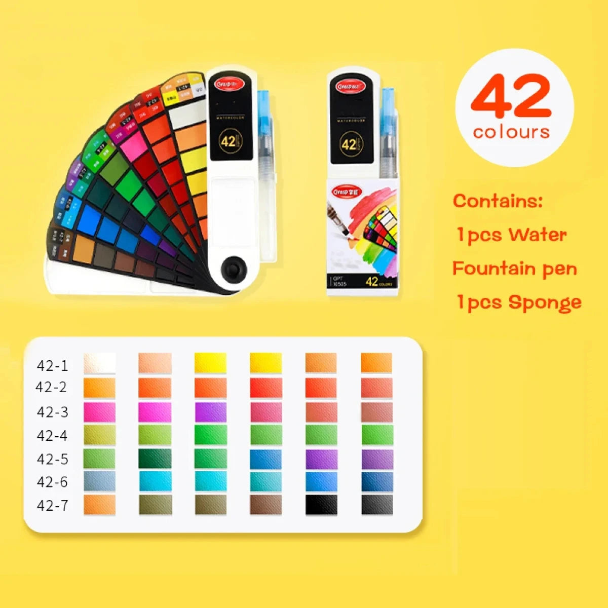 12/24/36/48 Colors Watercolor Paint Set with Water Brush Pens Art Supplies, for Artists, Amateur Hobbyists and Painting Lovers