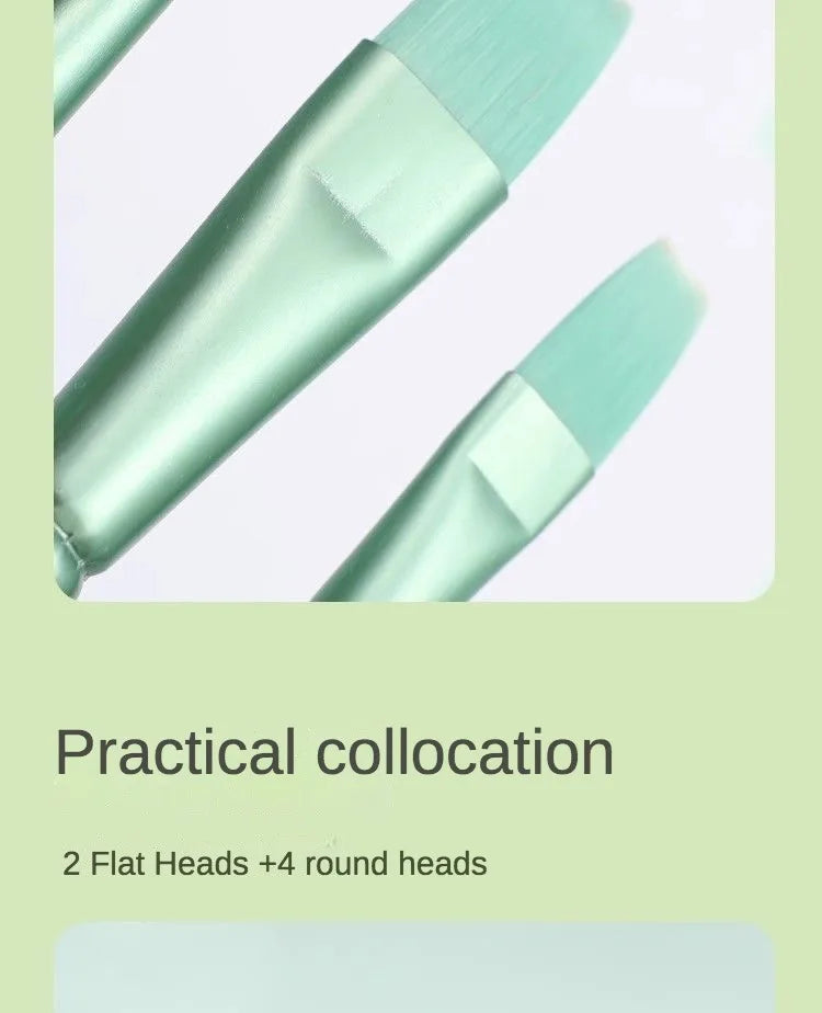 4/6 pcs Watercolor Brush Pointed Round Flat Head Soft Hair Beginner's Art Student Hand Drawn Watercolor Nylon Painting Material