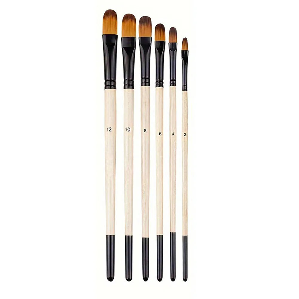 6pcs Artist Paint Brushes Set Artist Paintbrushes For Acrylic Oil Watercolor Acrylic Painting For Body Face Rock Canvas