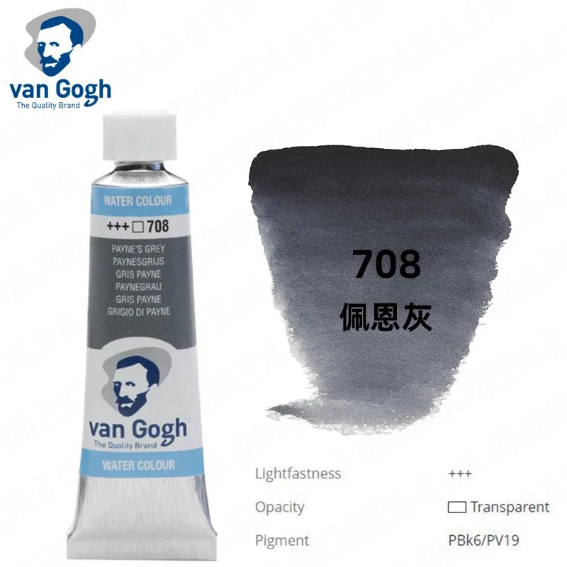 Talens Van Gogh Watercolor Paint,10ml Tube Artist Level Brilliant Transparent Intense Colors highest degree of lightfastness +++