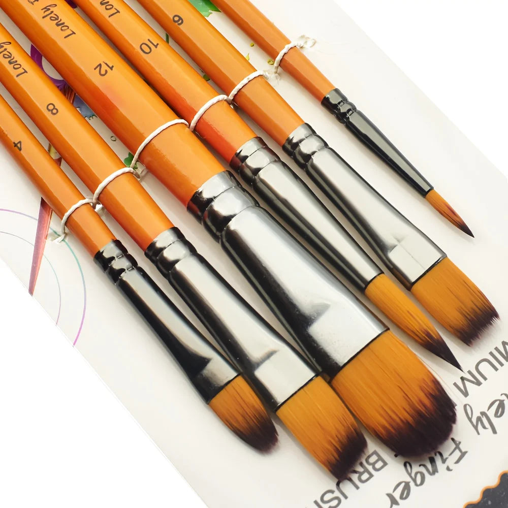 6pcs Artist Paint Brushes Set Artist Paintbrushes For Acrylic Oil Watercolor Acrylic Painting For Body Face Rock Canvas