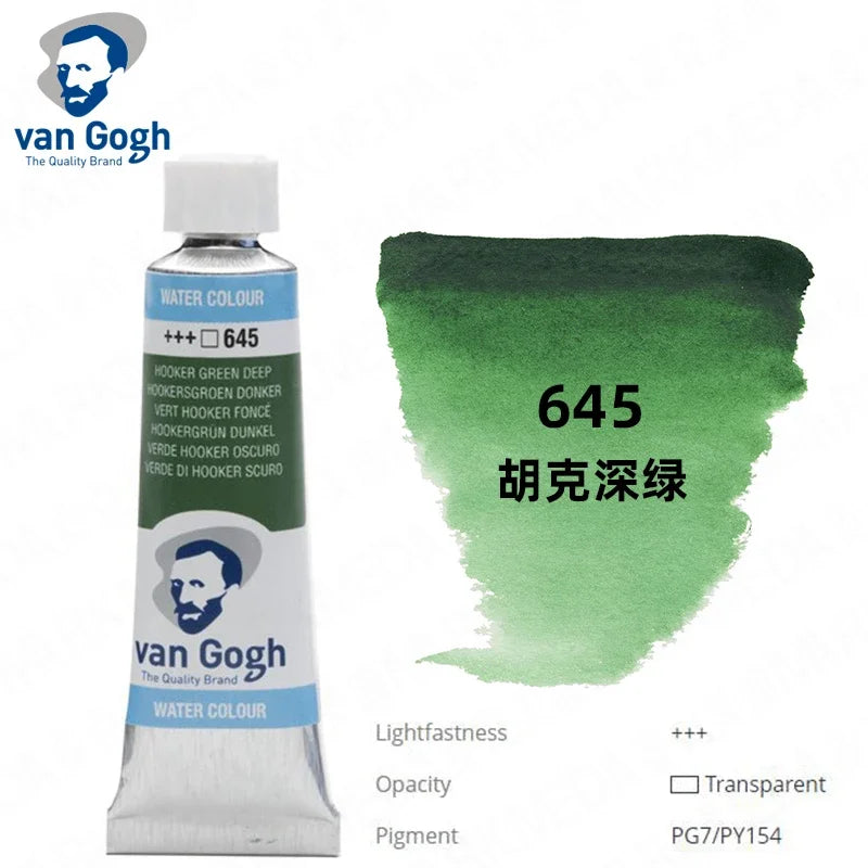 Talens Van Gogh Watercolor Paint,10ml Tube Artist Level Brilliant Transparent Intense Colors highest degree of lightfastness +++