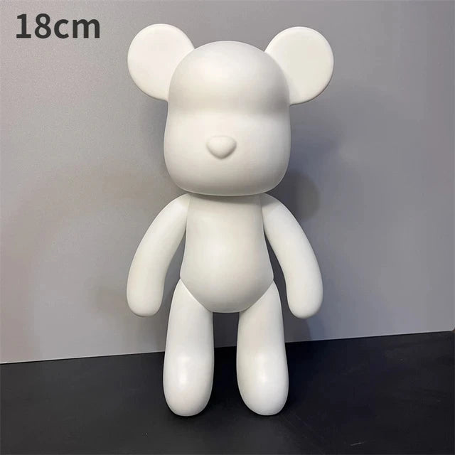 DIY Fluid Bear Sculpture Handmade Bearbrick Doll Ornaments Violent Bear Graffiti Painting Parent-child Toy Gift Home Decoration