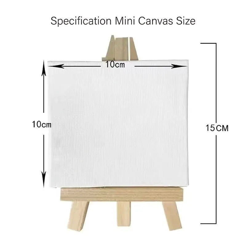2 Sets Mini Canvas Panel Wooden Easel Sketch Pad Settings For Painting Crafts Drawing Decoration Gift Art Supplies