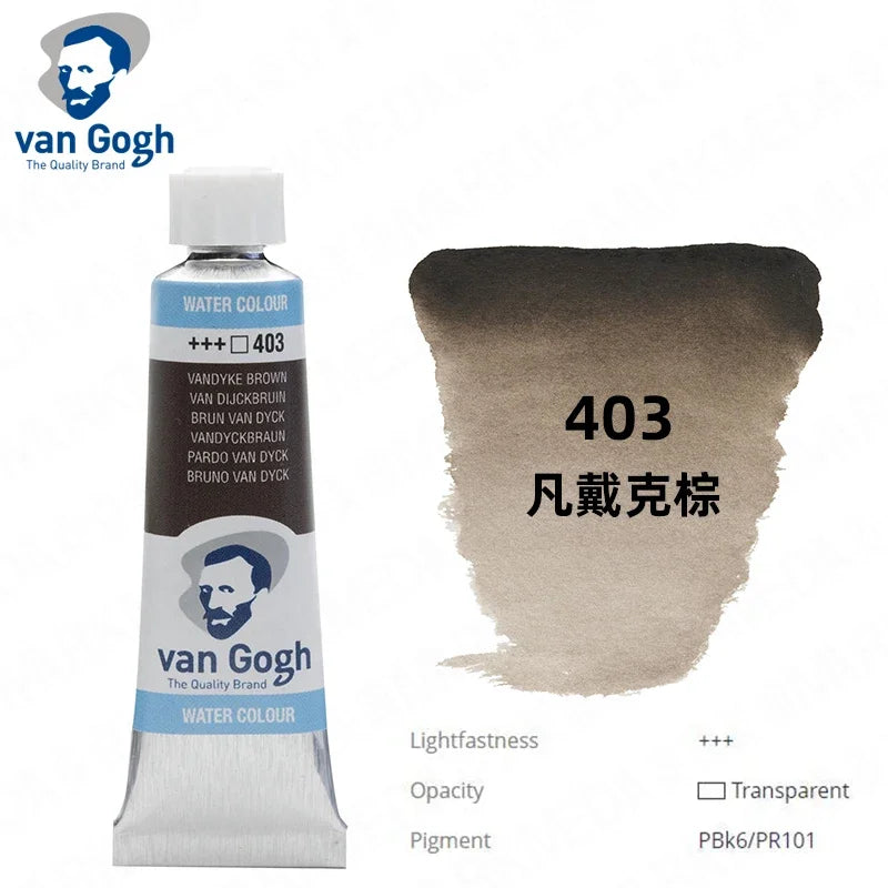 Talens Van Gogh Watercolor Paint,10ml Tube Artist Level Brilliant Transparent Intense Colors highest degree of lightfastness +++