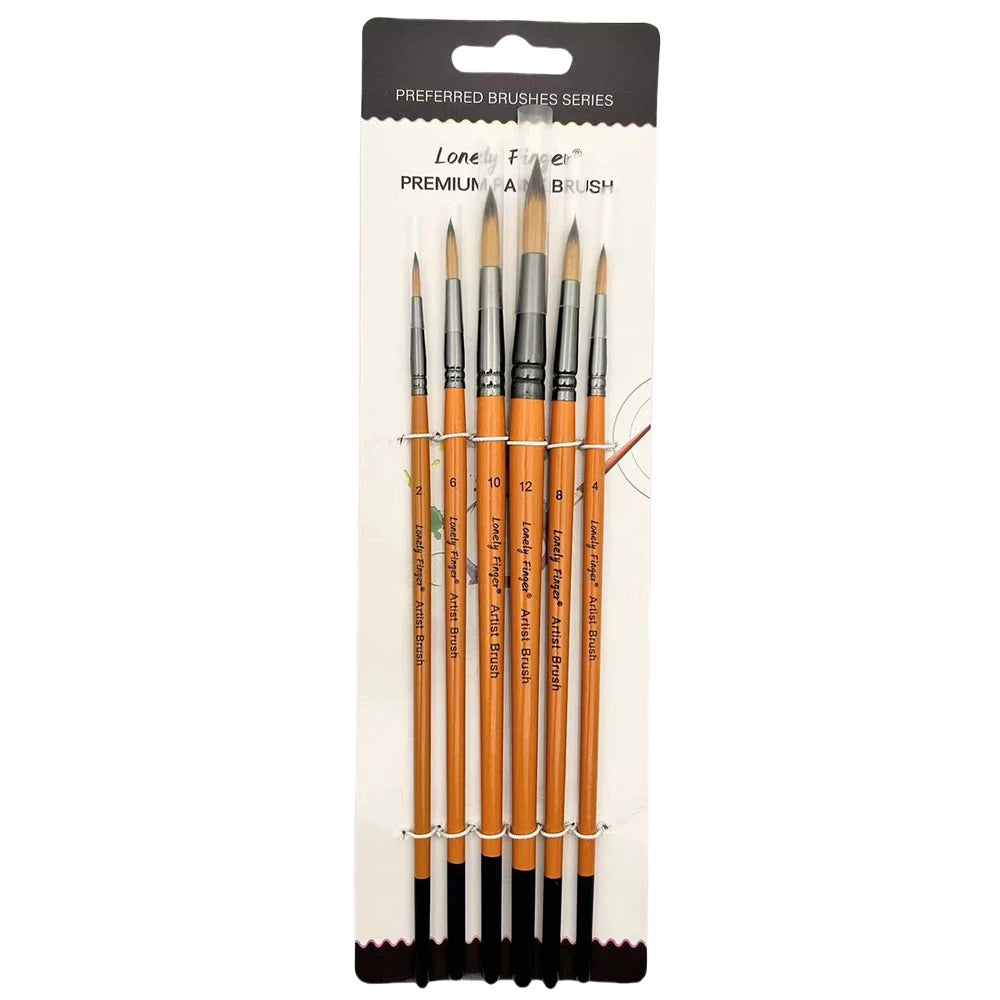 6pcs Artist Paint Brushes Set Artist Paintbrushes For Acrylic Oil Watercolor Acrylic Painting For Body Face Rock Canvas