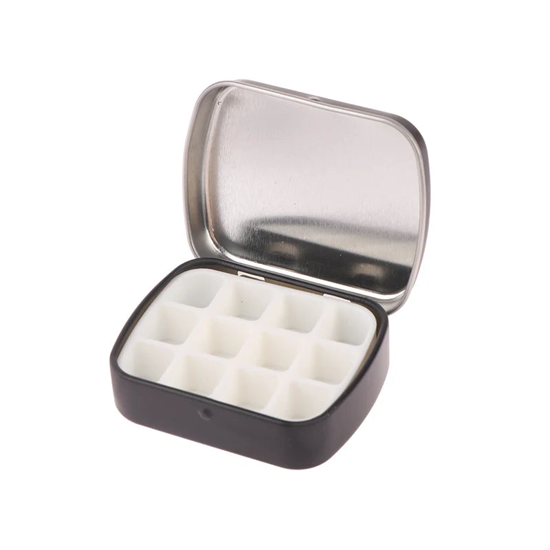 Portable Empty Watercolor Tin Box 12/24 Grids Mini Watercolor Paint Palette Travel Painting Paint Tray Art Supplies