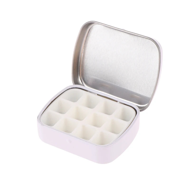 Portable Empty Watercolor Tin Box 12/24 Grids Mini Watercolor Paint Palette Travel Painting Paint Tray Art Supplies