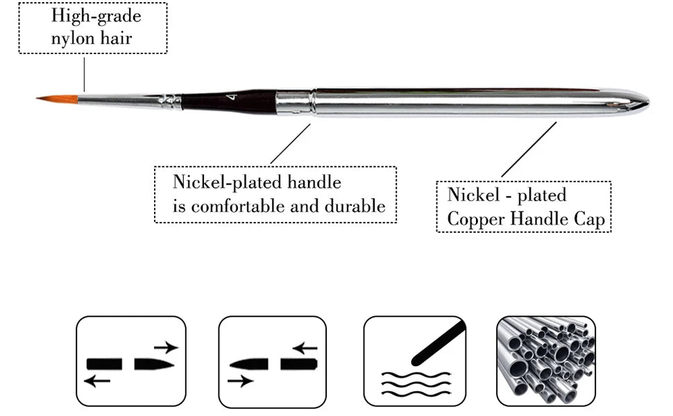 Travel Watercolor Brushes, Round Extra Long Synthetic Sable Pocket Paint Brushes with Protective Case Handle