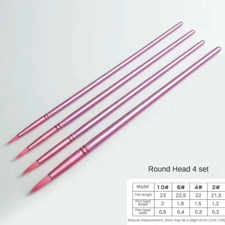 4/6 pcs Watercolor Brush Pointed Round Flat Head Soft Hair Beginner's Art Student Hand Drawn Watercolor Nylon Painting Material