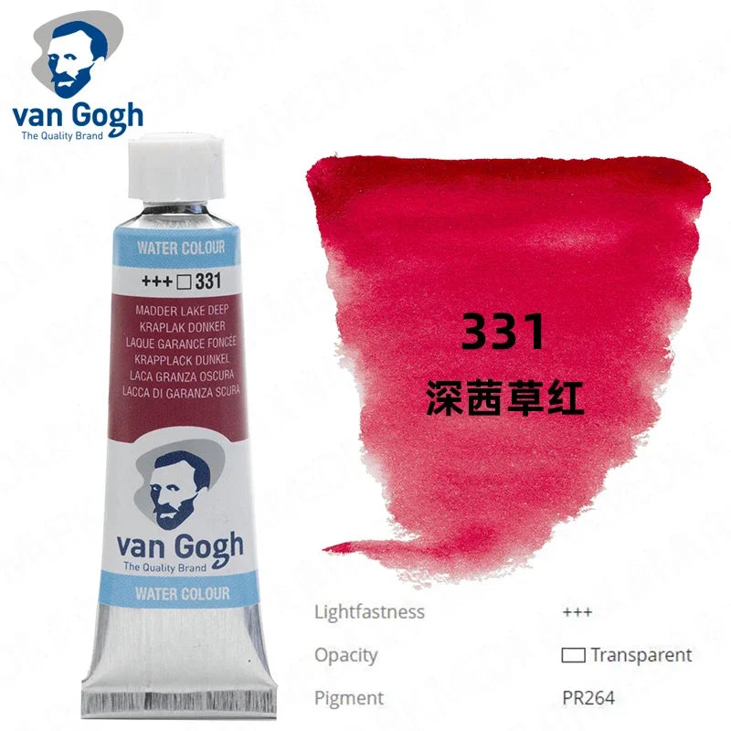 Talens Van Gogh Watercolor Paint,10ml Tube Artist Level Brilliant Transparent Intense Colors highest degree of lightfastness +++