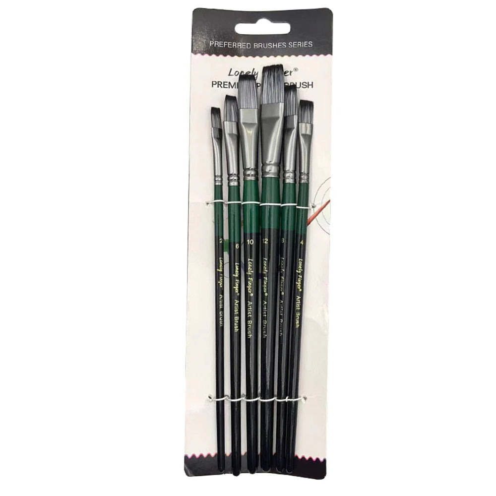 6pcs Artist Paint Brushes Set Artist Paintbrushes For Acrylic Oil Watercolor Acrylic Painting For Body Face Rock Canvas